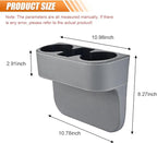 Car Cup Holder, PU Leather Car Seat Gap Filler Organizer Cup Drink Holder, Multifunctional Coin Bucket Cell Mobile Phone Holders, Auto Front Console Storage Box for Most Cars (Gray)