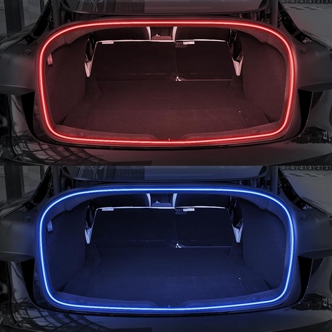 Trunk LED Light Strip for Tesla Model 3 Highland 23-25 Rear Trunk Cargo Light Interior Decoration Lights for Tesla Model 3 Refresh Easy Installation Trunk Accessories Ambient Lights (Warm White)