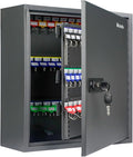 Uniclife 120 Position Key Cabinet with Combination and Key Lock Resettable Black Digital Security Storage Box Steel Key Organ