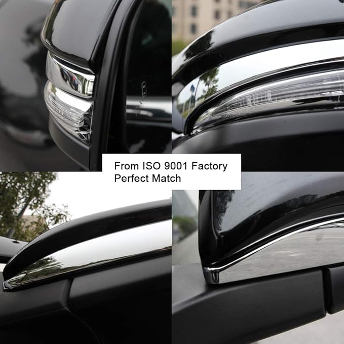 Senzeal ABS Chrome Side Rearview Mirror Trim Cover for Toyota Highlander 2014 2015 2016 2017 2018 2019 2PCS