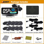 Car Parking Sensors Kit Reverse Radar parktronic System Auto Electronics Vehicle Backup Assistant Reverse 8 Sensor (Matte Bla