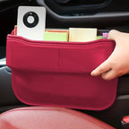 msyuusr Luxury Car Organizer, Rectangular Leather Storage Box, Red, 3 Compartments, Stable & Waterproof, 8.26 x 1.48 Inches