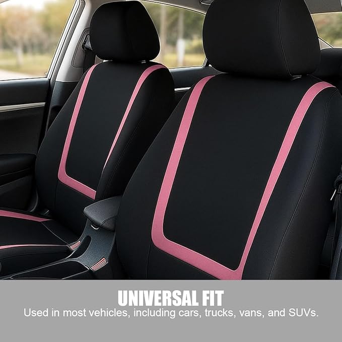 BELOMI Car Seat Covers Only, Breathable Premium Cloth Auto Seat Cover, Universal Front and Rear Seat Covers, Automotive Inter