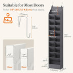 Lifewit 10 Tier Over the Door Shoe Organizer with 19 Large Deep Pockets, Fabric Hanging Shoes Shelf for Closet, Dorm Storage,