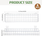 Blulu 4 Pcs 15.75 x 3.94 x 1.97 Inch Metal Grid Wall Baskets with Hooks Grid Wall Shelves Hanging Wire Basket Multi Function 