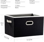 PRANDOM Larger Collapsible Storage Bins for Closet [3-pack] Decorative Linen Fabric Storage Baskets Cubes with Leather/Metal 