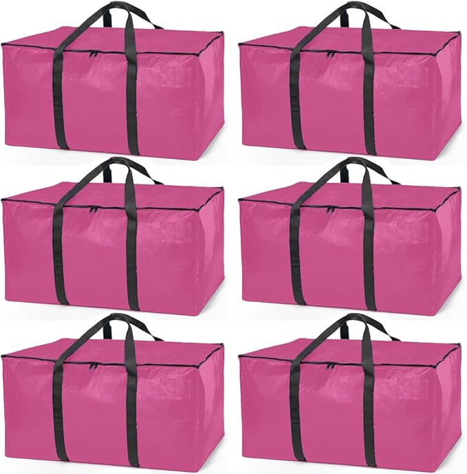 ClearSpace Oversized Moving Bags or Storage Bag – Large Moving Boxes with Backpack Straps, Zippers & Handles – Heavy-Duty Pac