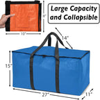 ClearSpace Oversized Moving Bags or Storage Bag – Large Moving Boxes with Backpack Straps, Zippers & Handles – Heavy-Duty Pac