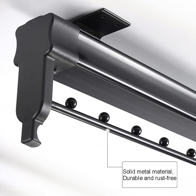 Pull Out Clothes Rail Extendable Pull Out Closet Rod - Wardrobe Pull-Out Trousers Rack, Extendable Wardrobe Rail in Steel, Ad