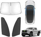 Karltys 3PCS Windshield Sun Shade for Nissan Frontier 2022-2025, Thickened Reflective Front and Side Window Sunshade Custom Fit Frontier, Foldable Sun Visor Protector Blocks Heat UV Rays
