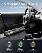 Fanttik Slim V8 APEX Car Vacuum, 4-in-1 Portable Mini Cordless Vacuum with 19000pa Suction Power, Type-C Charge, 2 Suction Mo