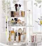 360 Rotating Makeup Organizer with 3 Layers, Adjustable Cosmetic Storage Rack, Large Capacity Makeup Display Case for Skincar
