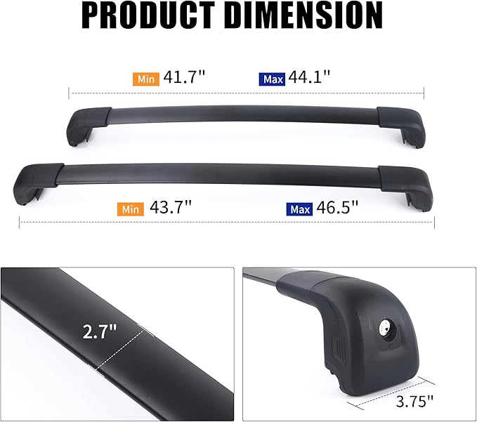Lockable 300LBS Roof Rack Cross Bars Compatible with Hyundai Tucson 2016-2026 SE/SEL/N Line/Limited, Aluminum Crossbars Cargo Racks Rooftop Luggage Canoe Kayak Camping Gear Bike Carrier Rack
