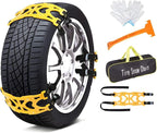 Jeremywell 6 PCS Car Snow Chains for TWO TIRES Emergency Anti Slip for Most Cars/SUV/Trucks, Winter Universal Security Chains
