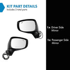 TRQ Driver & Passenger Side Power Mirror Set Paint to Match Manual Folding with Blind Spot Indicator Compatible with 2017-202