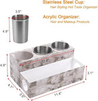 GFWARE Marble Hair Tool Organizer - Bathroom Vanity Storage for Hot Tools, Hair Dryer, Curling Iron, Flat Iron & Straightener