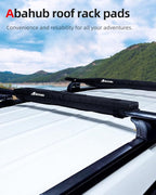 Abahub Soft Roof Rack Pads with 2 Tie Down Straps, 2 Tie Down Ropes, 2 Hood Loops and Storage Bag, for Surfboard, Kayak, Canoe, Heavy Duty Universal Car Roof Racks System (Use with Cross Bar)