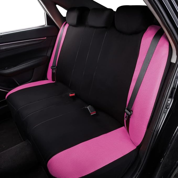 Flying Banner Butterfly car seat Covers ful Set Fashion Universal Lady Woman Female Rear Bench Split Colorized (Full Set, Pin