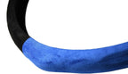 Quick Install Sporty Suede Steering Wheel Cover with Blue Grips Universal fit Any 14.5 to 15 inches Car Sedan Coupe SUV Pickup