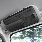 JEYODA Car Sun Visor Organizer - Auto Visor Pocket and Interior Accessories with Multi-Pocket Net Zippers (Style 2-Black)