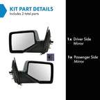 TRQ Driver and Passenger Side Mirror Assembly Set Power Chrome Textured Compatible with 2006-2011 Ford Ranger 2006-2007 Mazda