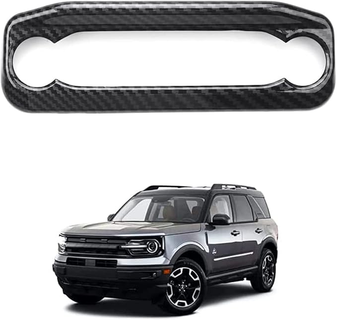 Autorder Custom Fit for Accessories 2021 2022 2023 2024 2025 Ford Bronco Sport Carbon Fiber Button Frame Panel Cover Center Console Interior Trim