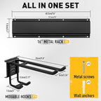 ELEAD 18-Pairs Heavy Duty Garage Tool Organizer Wall Mount Hooks, 96 Inches 1460 lbs Garden Tool Organizer with Adjustable Ho