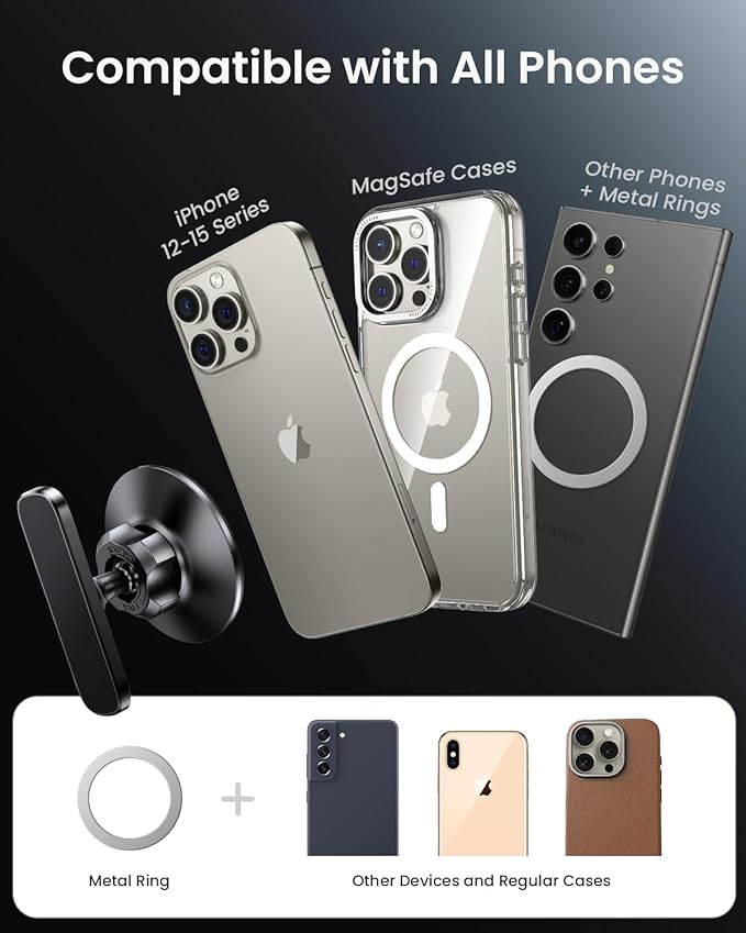Miracase Magnetic Golf Cart, Gym Phone Holder, Strong Magnet Phone Mount Compatible with iPhone, Google Pixel Any Smartphone, Golf Cart Accessories Phone Caddy Gift for Friends