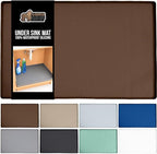 GORILLA GRIP Waterproof Silicone Under Sink Mat with Raised Lip for Kitchen and Bathroom, 31 x 22 in, Cabinet Shelf Liner Sta