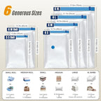 35 Pack Vacuum Storage Bags with Hand Pump, Compression Space Saver for Comforter, Bedding, Blanket Storage, Vacuum Seal Bags