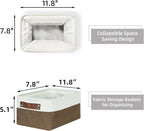 HNZIGE Small Fabric Storage Bins (6 Pack) - Foldable Decorative Baskets with Handles, Empty Gift Baskets for Storage (Brown &