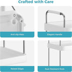 Vtopmart 2-Tier Bathroom Countertop Organizer, Vanity Dresser Counter Tray Shelf for Skincare, Perfume, Makeup, Silver