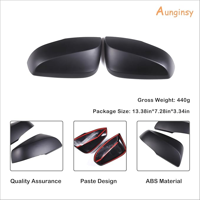 Aunginsy Door Rear View Mirror Cover Cap Compatible with 2016-2023 Toyota Tacoma TRD Off Road, TRD Pro, TRD Sport, Limited & Trail Special Edition Molding Trim Exterior Accessories (With Turn Signal)