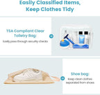Cambond Mesh Compression Packing Cubes - 6 Piece Expandable See Through Packing Cubes for travel with Shoe and Makeup Bag, Tr