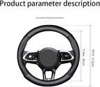 Car Steering Wheel Cover Fusion Carbon Fiber Premium Leather Non-Slip, Breathable, Trendy Accessories with Car Logo,for Accessories (Old-Old)