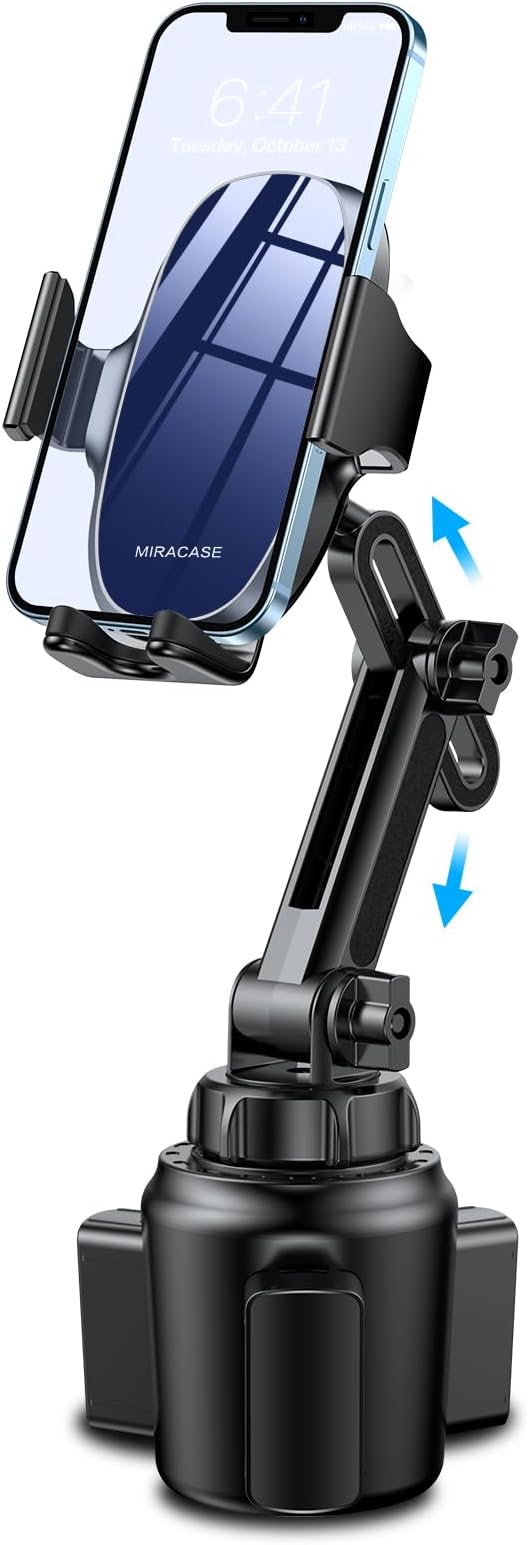 Miracase Universal Cup Phone Holder for Car, [Upgraded Version] Adjustable Long Neck Car Cup Holder Phone Mount Cradle Friendly Compatible with iPhone Samsung Google and All Smartphones, Blue