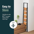 WOA WOA Step Ladder 6 Step Folding, Foldable Tall Ladder with Handrail, Aluminum Stepladder for High Ceilings, Lightweight, D