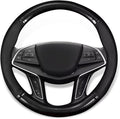 1 Pack Car Breathable Steering Wheel Cover, Wear -Resistant Steering Wheel Sleeve, Carbon Fiber Non-Slip Steering Wheel Protector, Four Seasons Universal Steering Wheel Set (Circular)