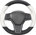 MEWANT Tesla Model 3/Model Y Hand Stitched Steering Wheel Cover for Tesla Model 3 2017-2023 / Model Y 2020-2023 for Tesla Model 3/Y Accessories
