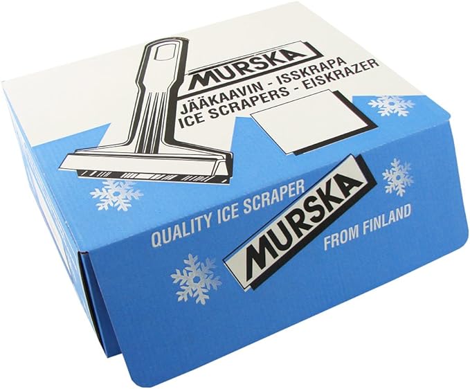 Car Ice Scraper Brass Blade - Fast, Easy & efficient - [ 2 Pack ] Brass Ice Scraper for Car - Ice Scrapers for Car Windshield Ice Scraper - Original Murska from Europe - for Winter - A054-2 Black Red