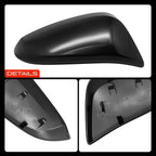 A-Premium Passenger Side Rearview Mirror Cover Cap - Compatible with Toyota Highlander 2014-2019 - Smooth Black, with Turn Signal Hole