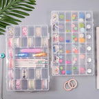 OUTUXED 2 Pack 36 Grids Clear Plastic Bead Organizer Box, Fishing Tackle Box Compartment Organizer with Adjustable Dividers f
