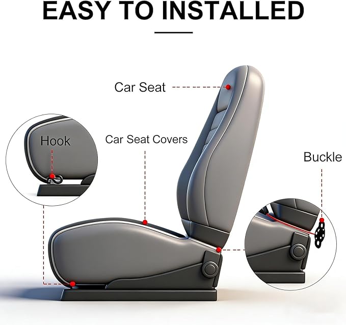 Suninbox Car Seat Cover,Linen Bottom Car Seat Covers,Universal Cloth Car Seat Cushion Cooling Breathable Ventilated Front Sea