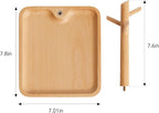 Solid Beech Wood Key Tray and Bowl for Entryway Table - Smooth Polished Branch-Shaped Organizer With Hooks for Keys, Wallet, 