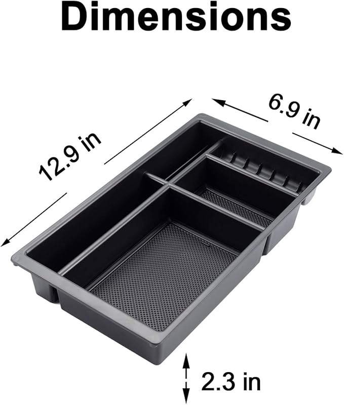 JKCOVER Compatible with (2014 2015 2016 2017 2018) Chevy Silverado/GMC Sierra， (2015-2020) Chevy Suburban/Tahoe/GMC Yukon Center Console Organizer Tray Accessories - Full Console w/Bucket Seats ONLY