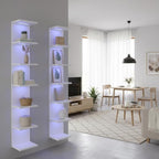 7 Tier Wall Shelves with RGB Light, Lack Wall Shelf Unit, Vertical Shelf with Remonte Control,White Shelves