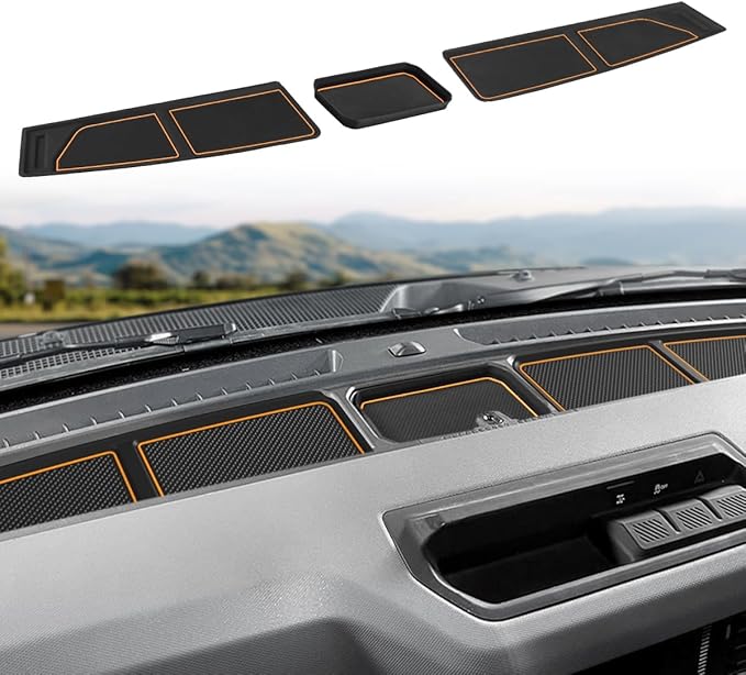 Auovo Dash Cover Tray Compatible with Ford Bronco Accessories 2021 2022 2023 2024 2025 2026 Bronco Silicone Dashboard Mat fit