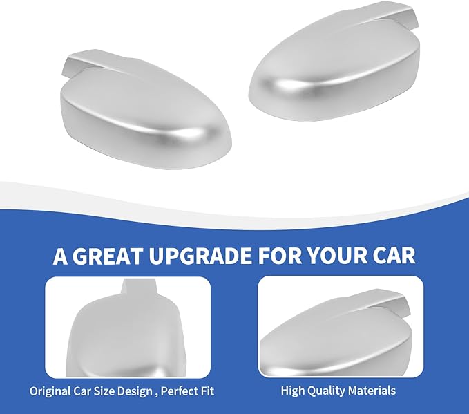 RAZPOY Rearview Mirror Cover Side Mirror Shell Trim Compatible with Chevy Silverado & Suburban & Tahoe & GMC-Yukon & GMC-Sierra & Cadillac Escalade 2007-2013, Silver