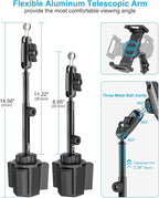 Cup Holder Car Large Tablet Mount, [Up to 15.6"] Metal Adjustable Arm CupHolder Tablet Clip, Heavy Duty Truck Cup Holder for iPad Pro 13 12.9 Air Mini, Galaxy tab, iPhone, 6.1-15.6" Devices