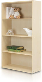 Furinno PASIR Book Shelf, 4-Tier Bookshelf, Bookcase with Open Shelf, 9.4 x 23.6 x 41.7, for Living Room, Bedroom, Home Offic